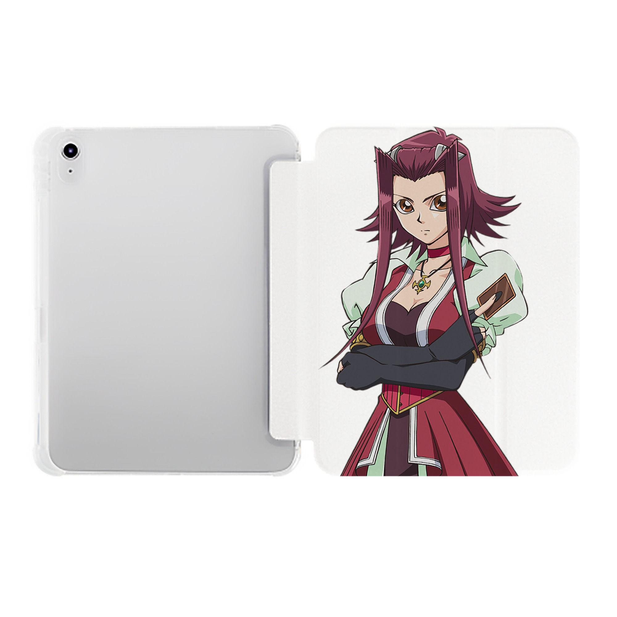 （画像用） 遊☆戯☆王 Yu-Gi-Oh! IPad ケース ペン収納付き 三つ折りスタンド PUレザー×シリコン 対応機種9.5/10.5/10.9インチ